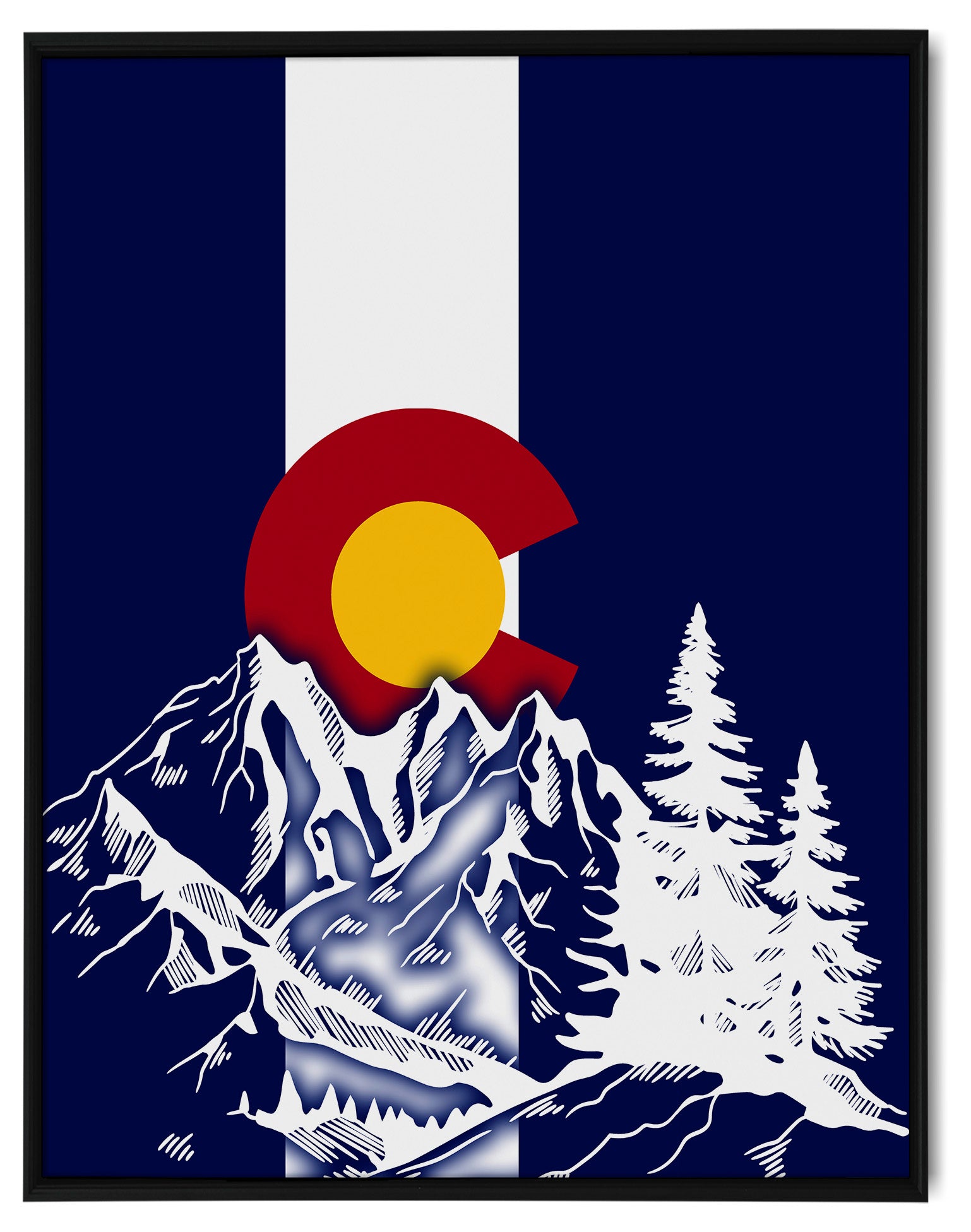 Colorado Flag Design_5 Framed Canvas