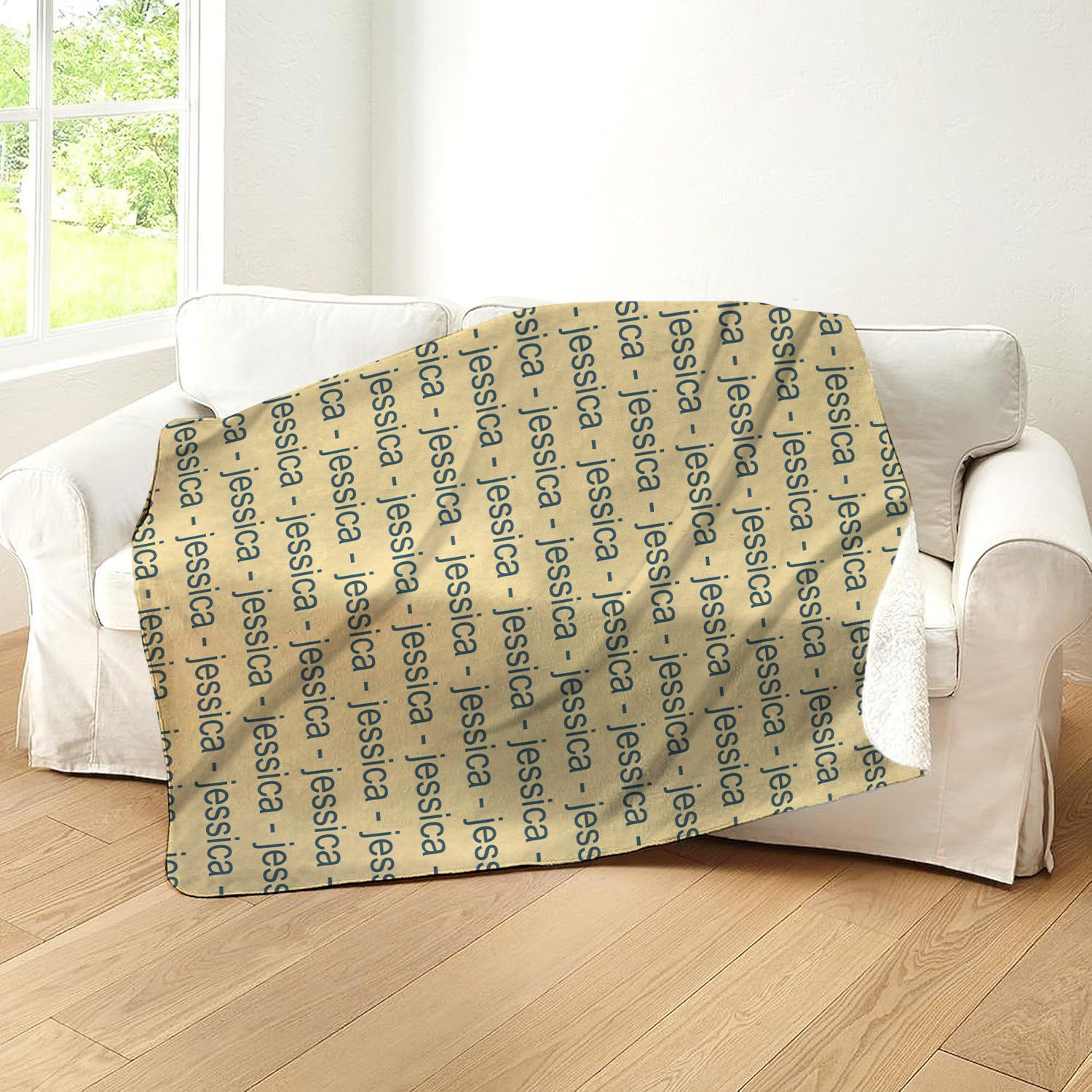 Single Name Reg Font Sherpa Blanket