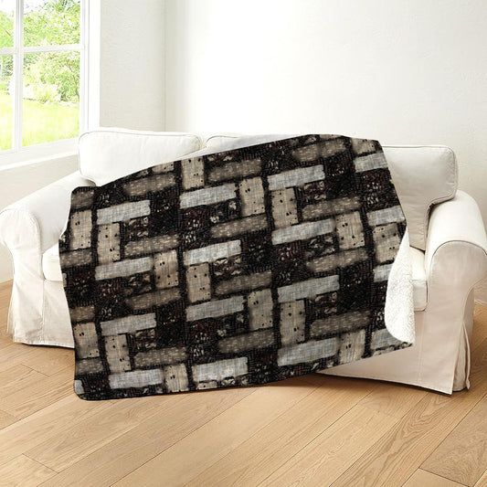 Geometric-Aurora Throw Sherpa Blanket