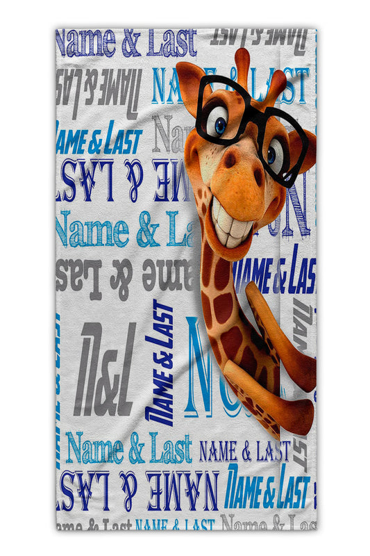 Giraffe Boys Beach Towel