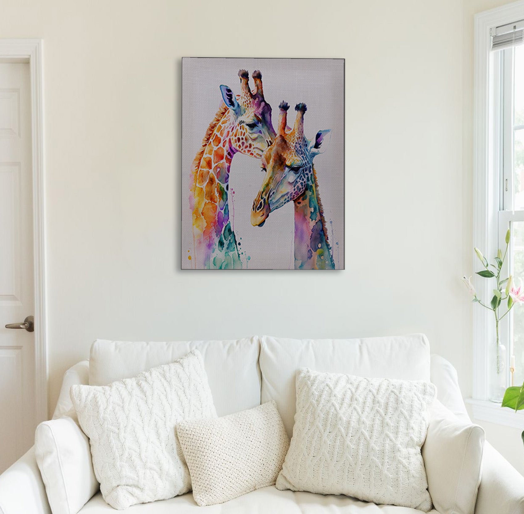 Giraffe Duo Canvas Print