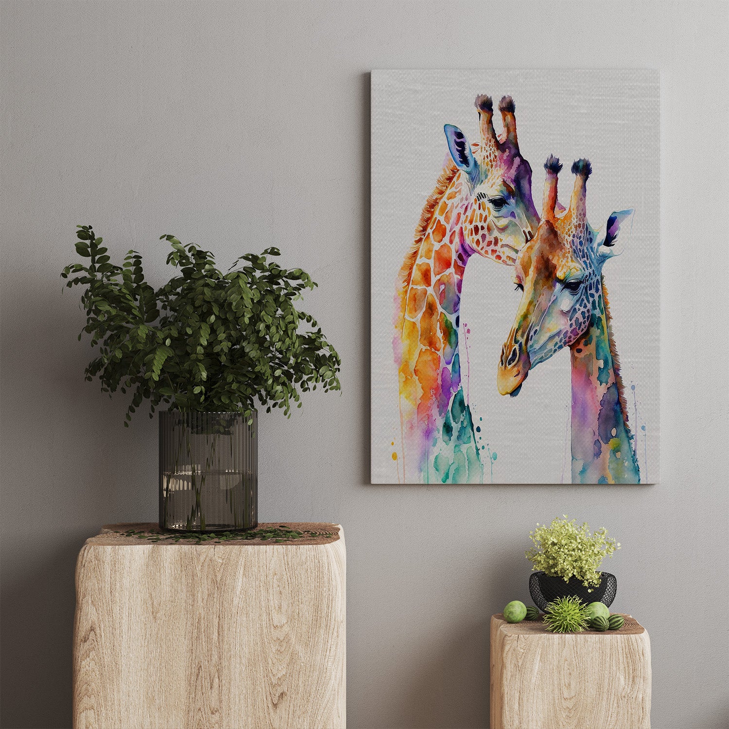 Giraffe Duo Canvas Print