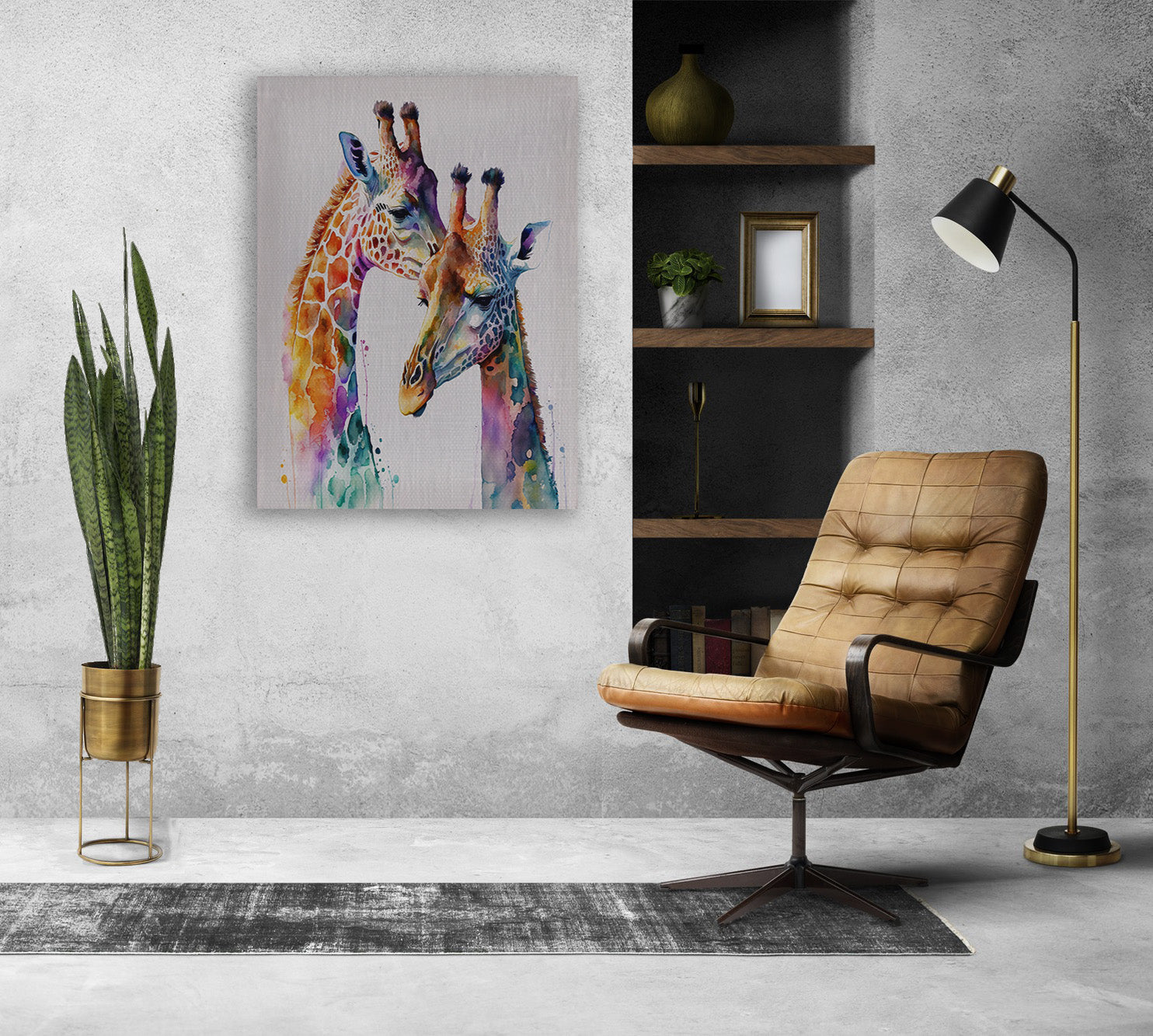 Giraffe Duo Canvas Print