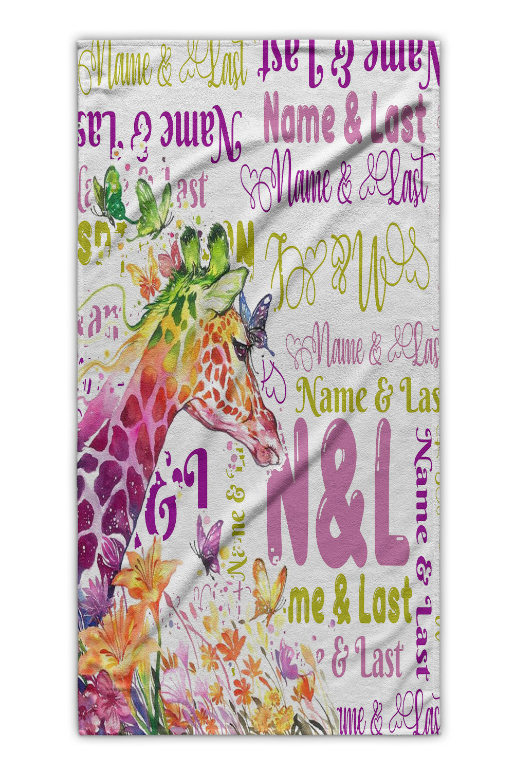 Giraffe Girls Beach Towel