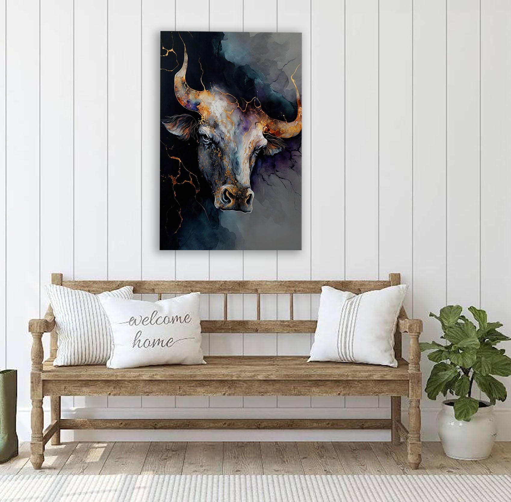 Gold Bull Canvas Art