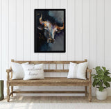 Gold Bull Framed Canvas