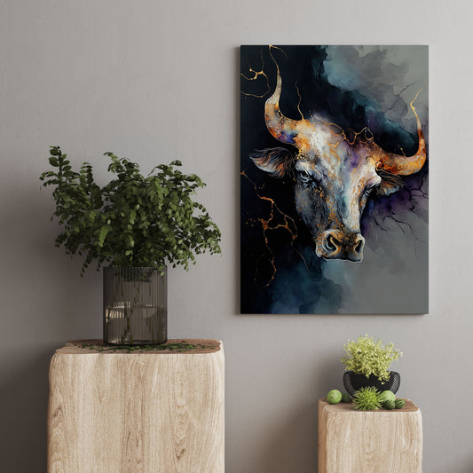 Gold Bull Canvas Art