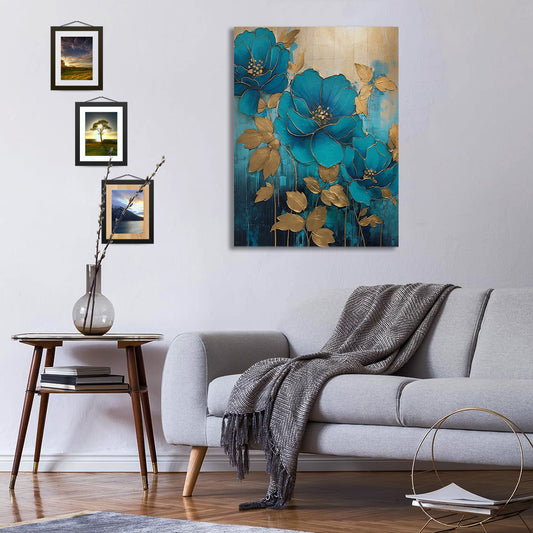 Golden Turquoise Canvas Print