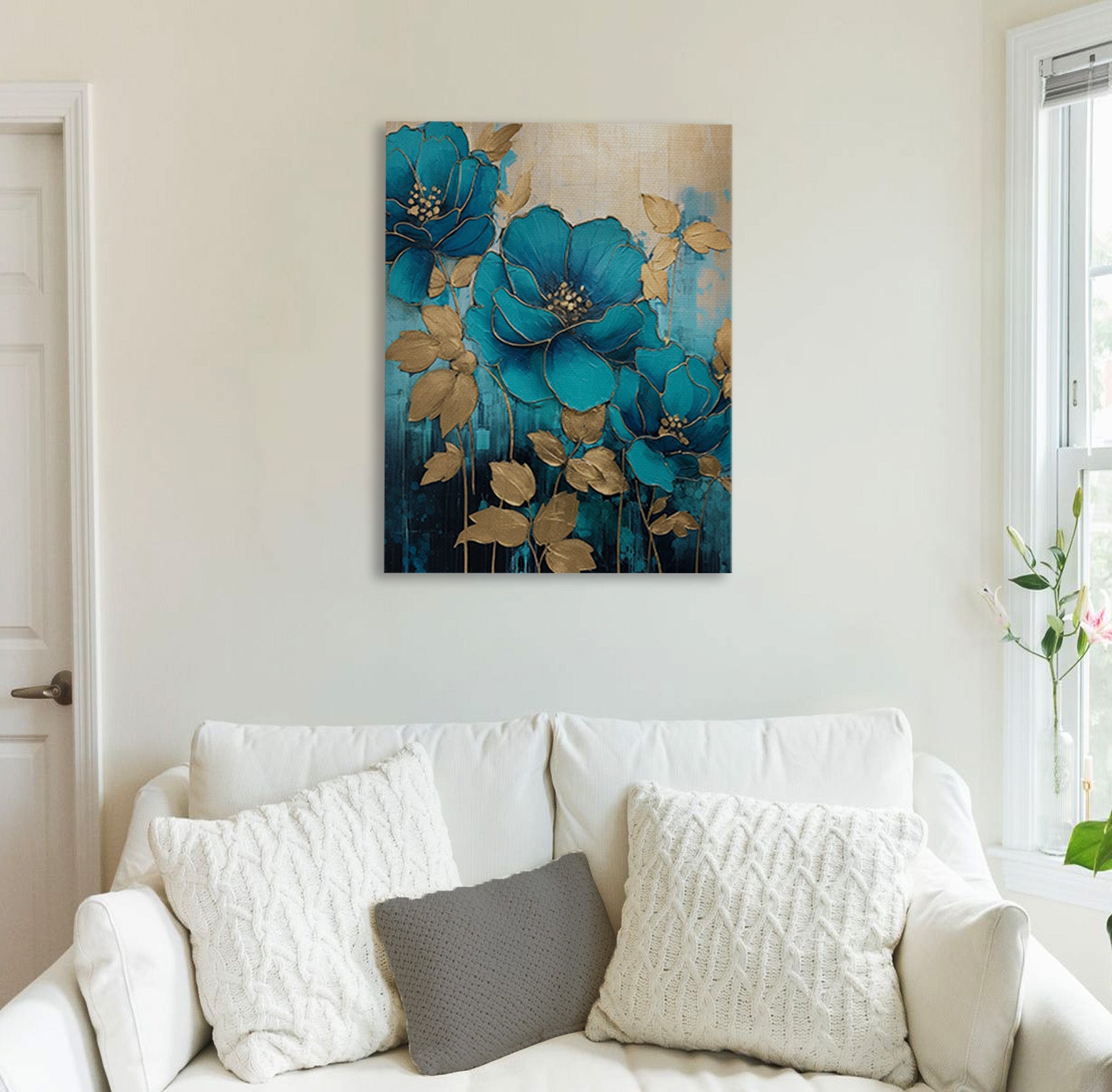 Golden Turquoise Canvas Print