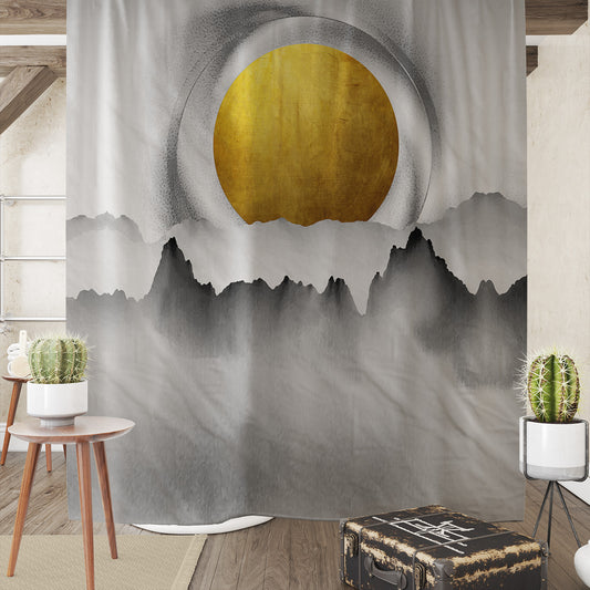 Golden Sun shower curtain