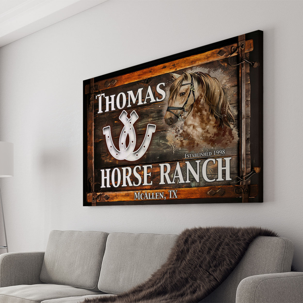 Horse Ranch 1998 Canvas Art