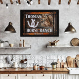 Horse Ranch 1998 Framed Canvas