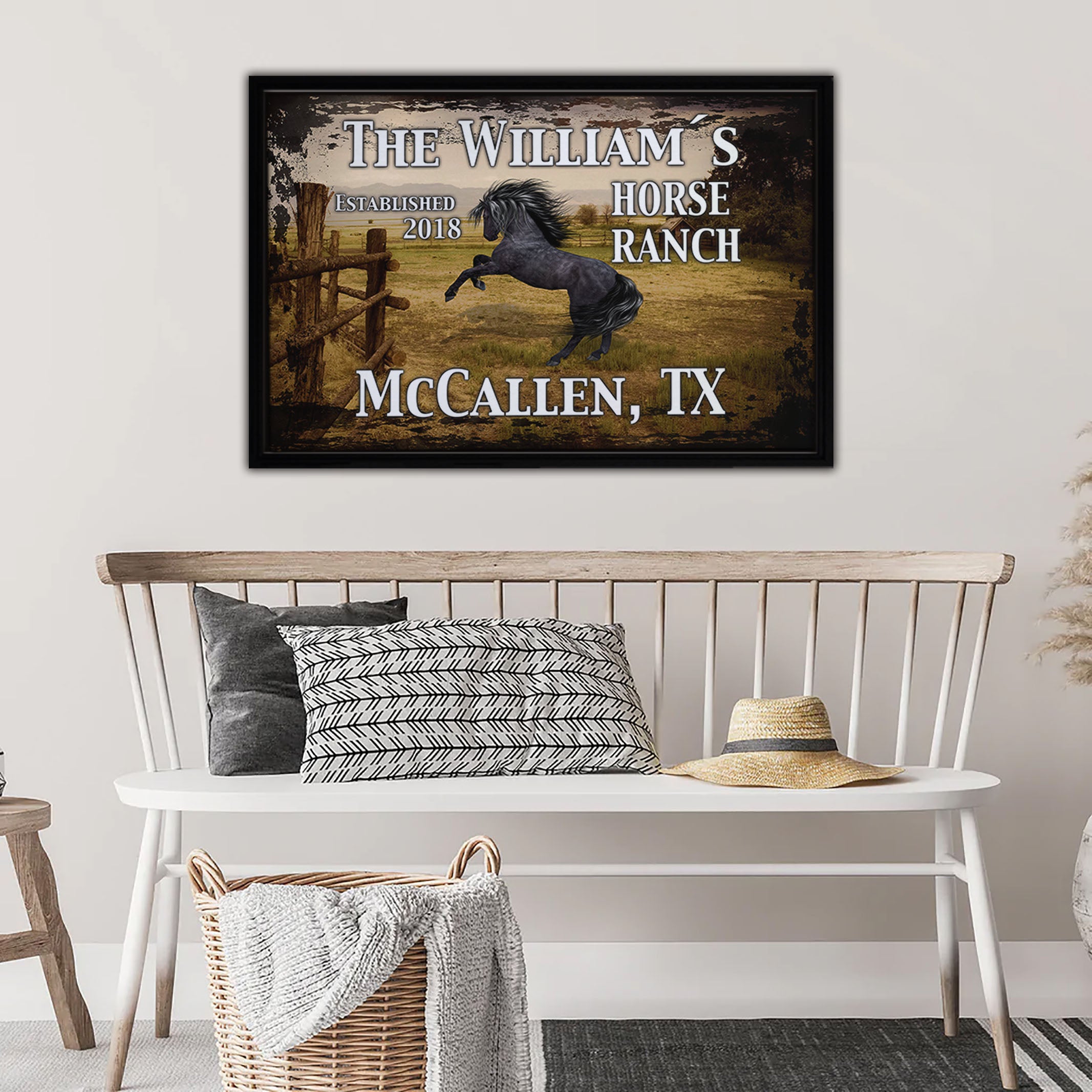 Horse Ranch 2018 Framed Canvas