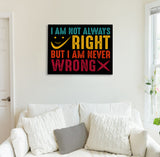 Im not Allways Right Canvas Print