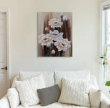 Ivory Floral Canvas Print