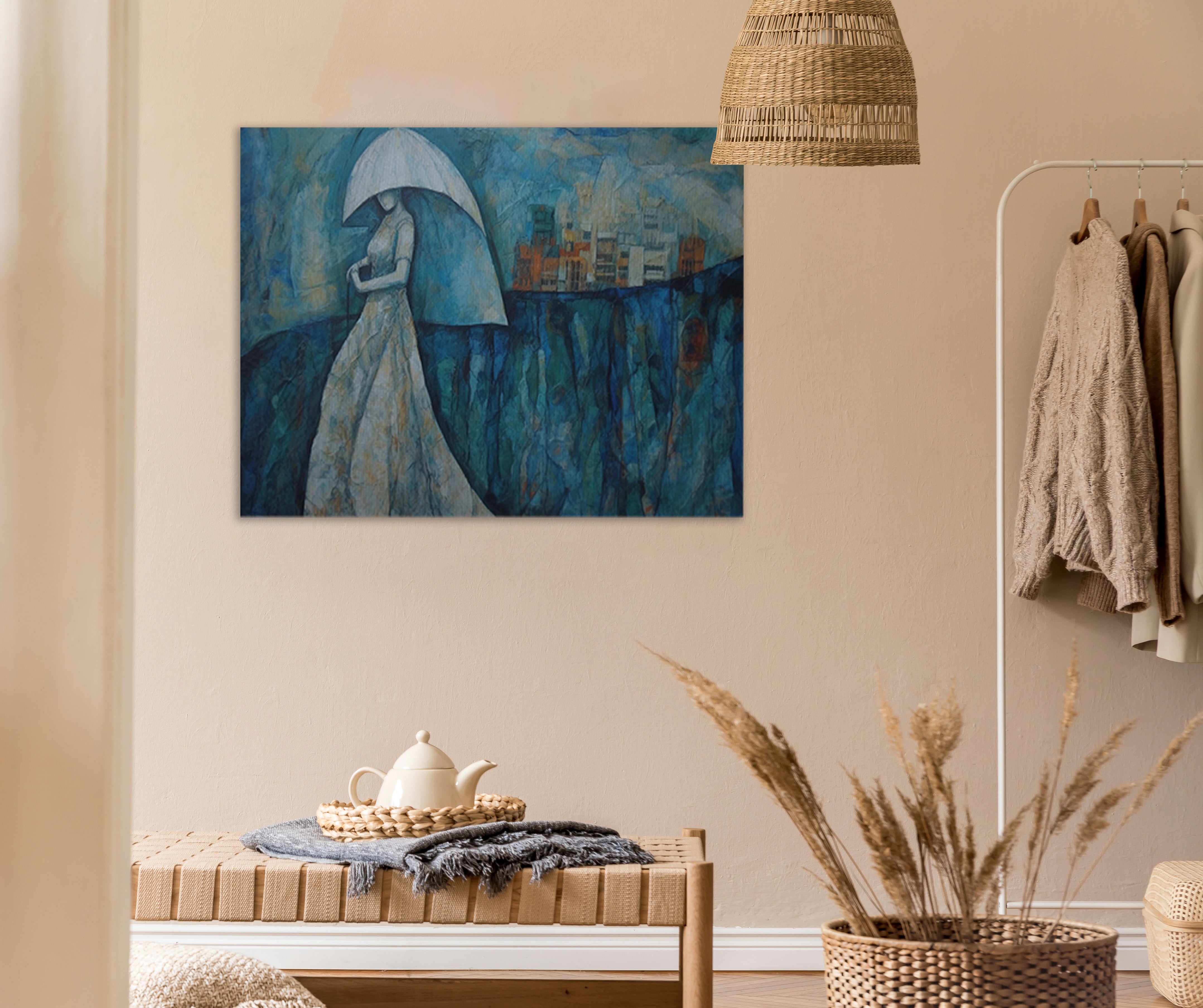 Lady in White Canvas Print