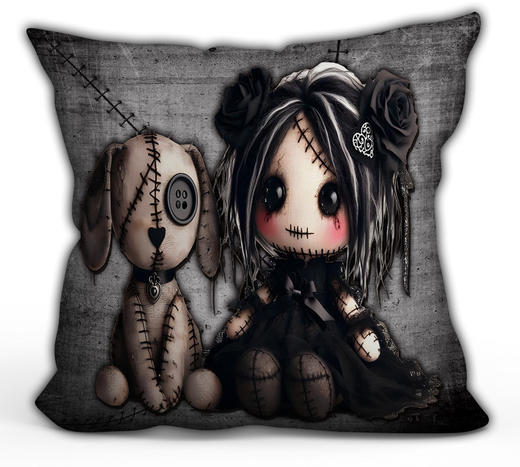 Little Stitch-ups - Old Friends Throw Pillow