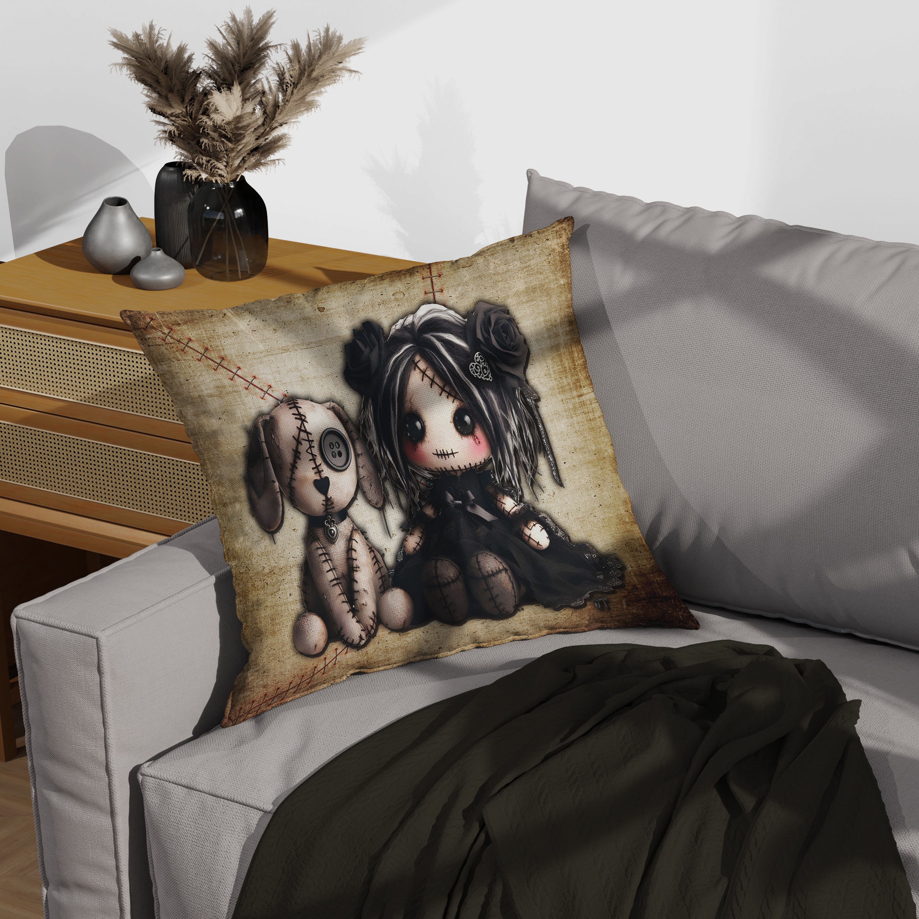 Little Stitch-ups - Old Friends Throw Pillow