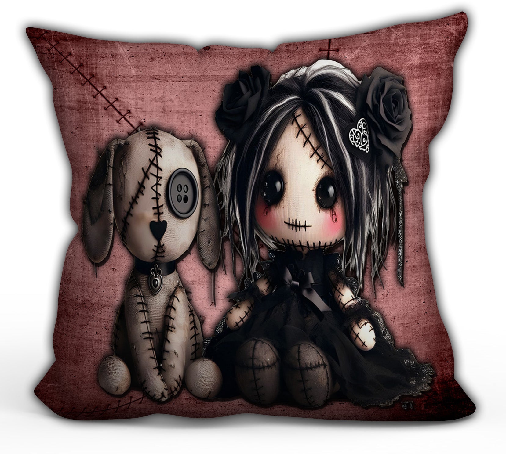 Little Stitch-ups - Old Friends Throw Pillow