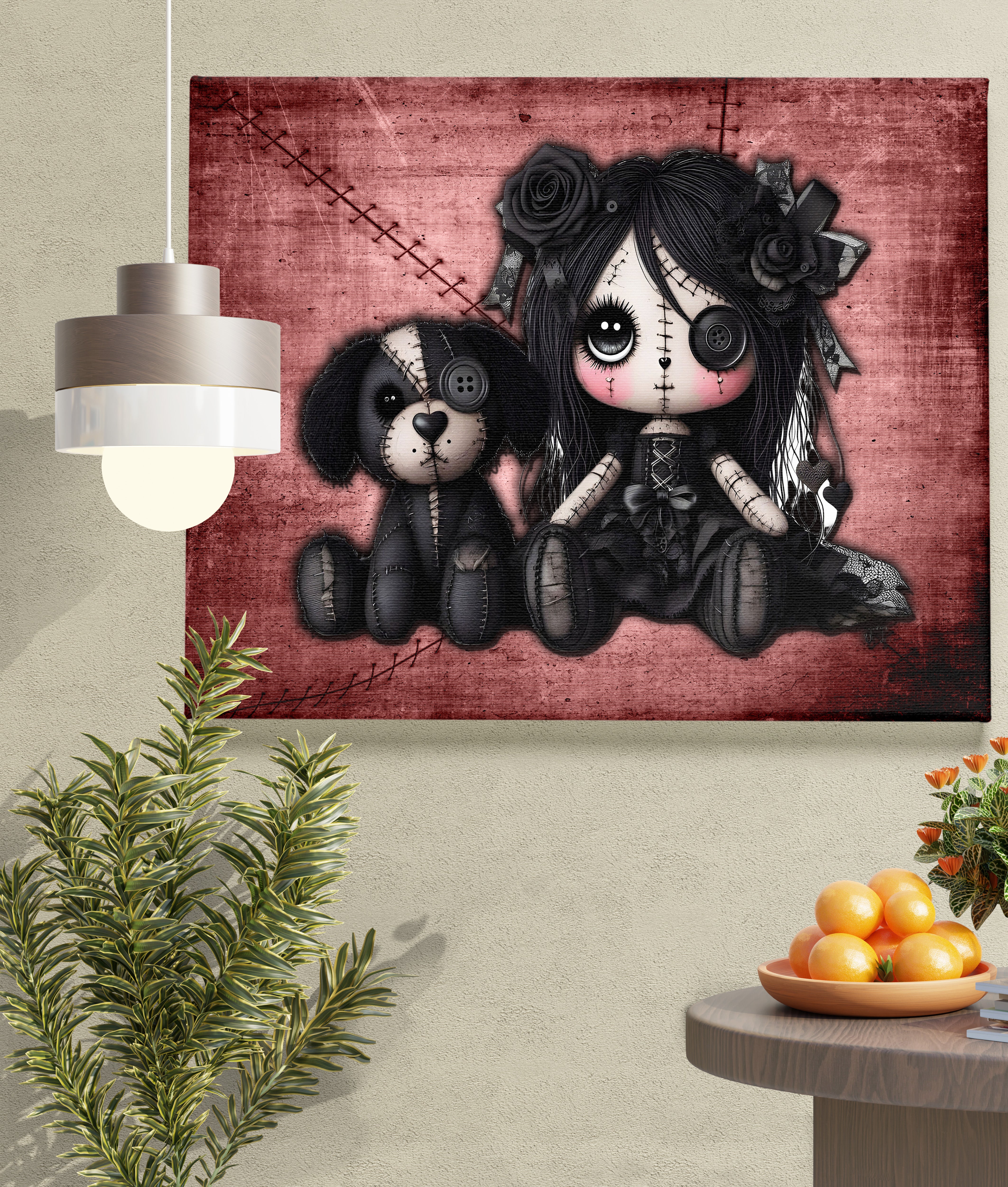 Little Stitch-ups Best Friends Puppy Canvas Art Print