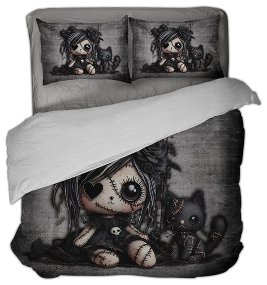 Little Stitch-ups Rag doll and cat_2 Duvet Cover Set