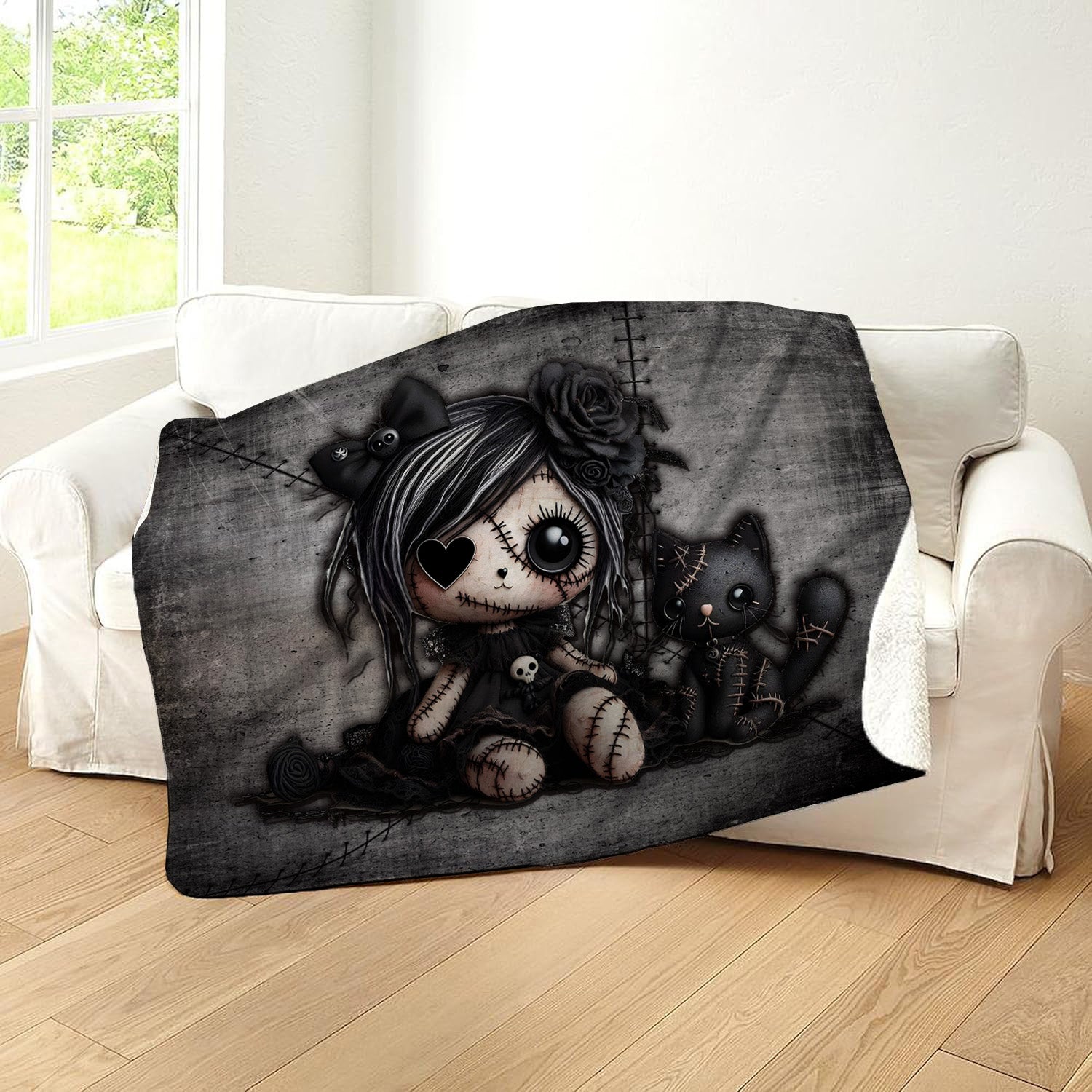 Little Stitch-ups Rag doll and cat_2 Sherpa Blanket