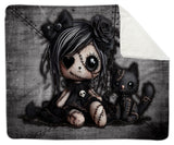 Little Stitch-ups Rag doll and cat_2 Sherpa Blanket