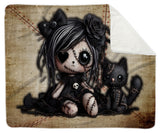 Little Stitch-ups Rag doll and cat_2 Sherpa Blanket