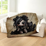 Little Stitch-ups Rag doll and cat_2 Sherpa Blanket