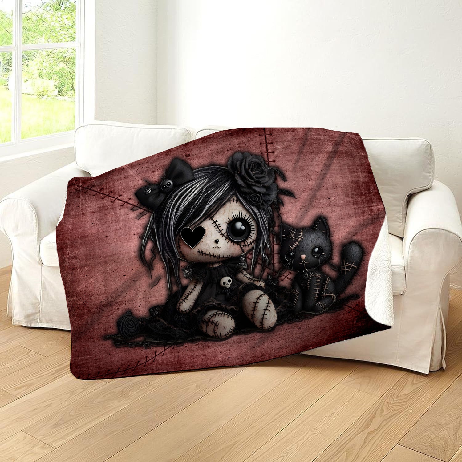 Little Stitch-ups Rag doll and cat_2 Sherpa Blanket