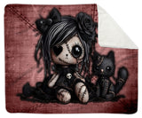 Little Stitch-ups Rag doll and cat_2 Sherpa Blanket