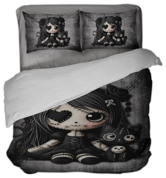 Little Stitch-ups Rag doll and her cat_1 Duvet Cover Set