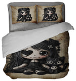 Little Stitch-ups Rag doll and her cat_1 Comforter Set