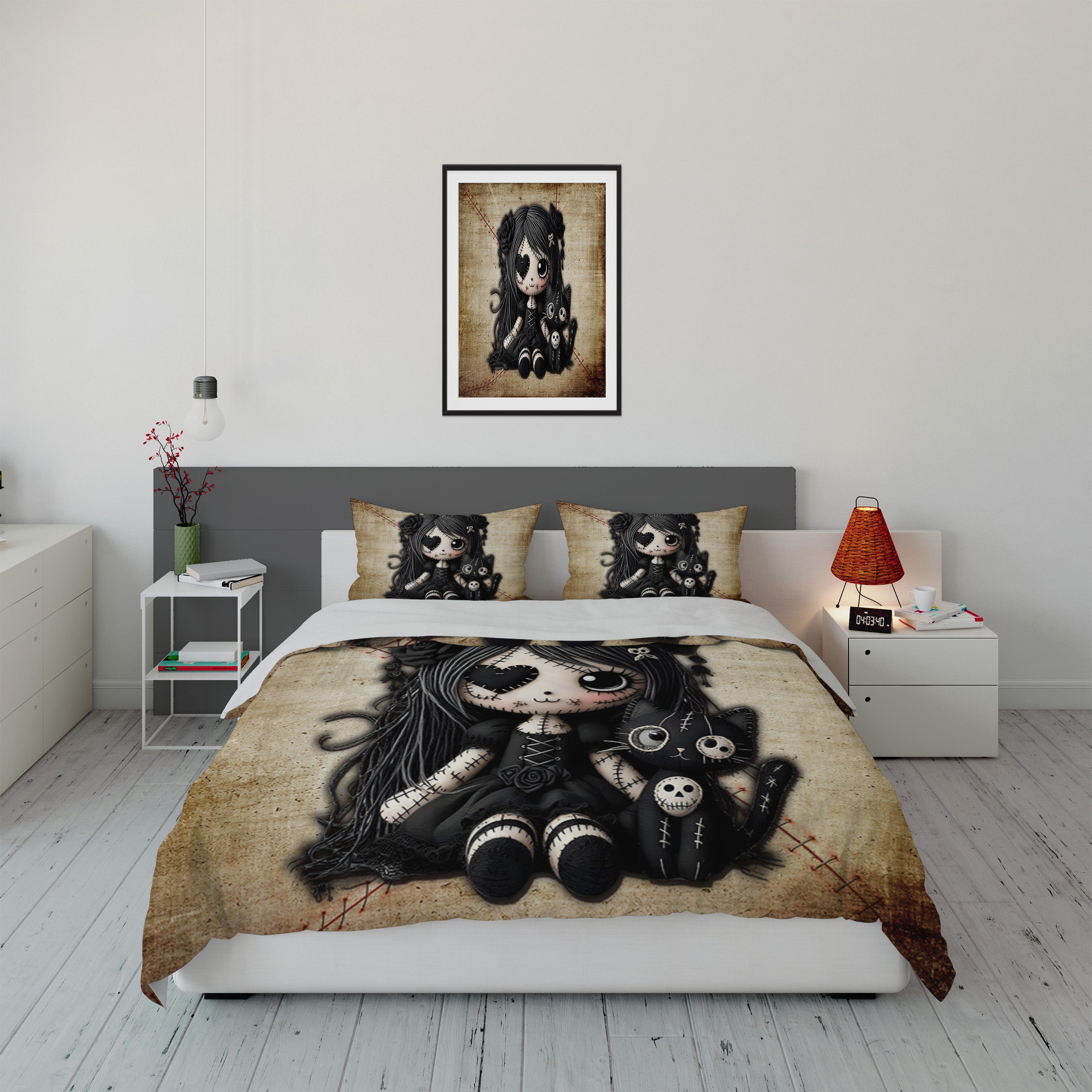 Little Stitch-ups Rag doll and her cat_1 Duvet Cover Set