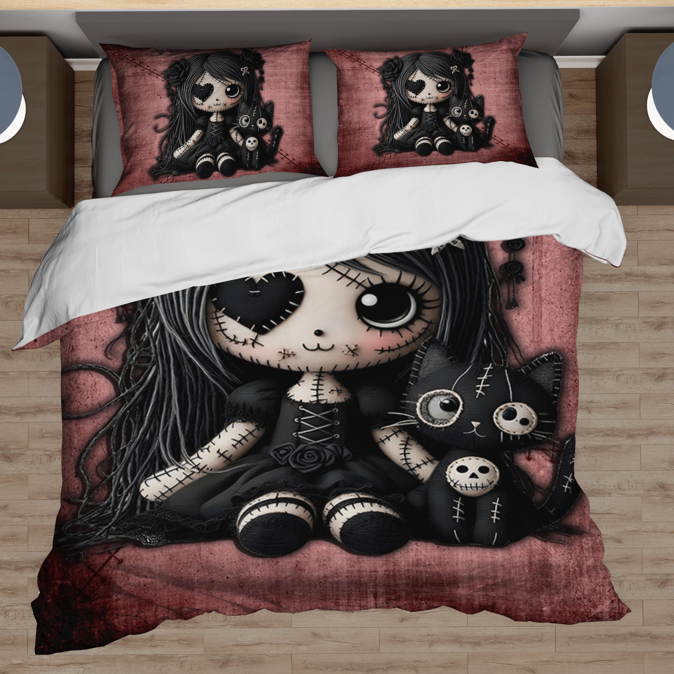 Little Stitch-ups Rag doll and her cat_1 Comforter Set