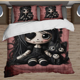 Little Stitch-ups Rag doll and her cat_1 Comforter Set