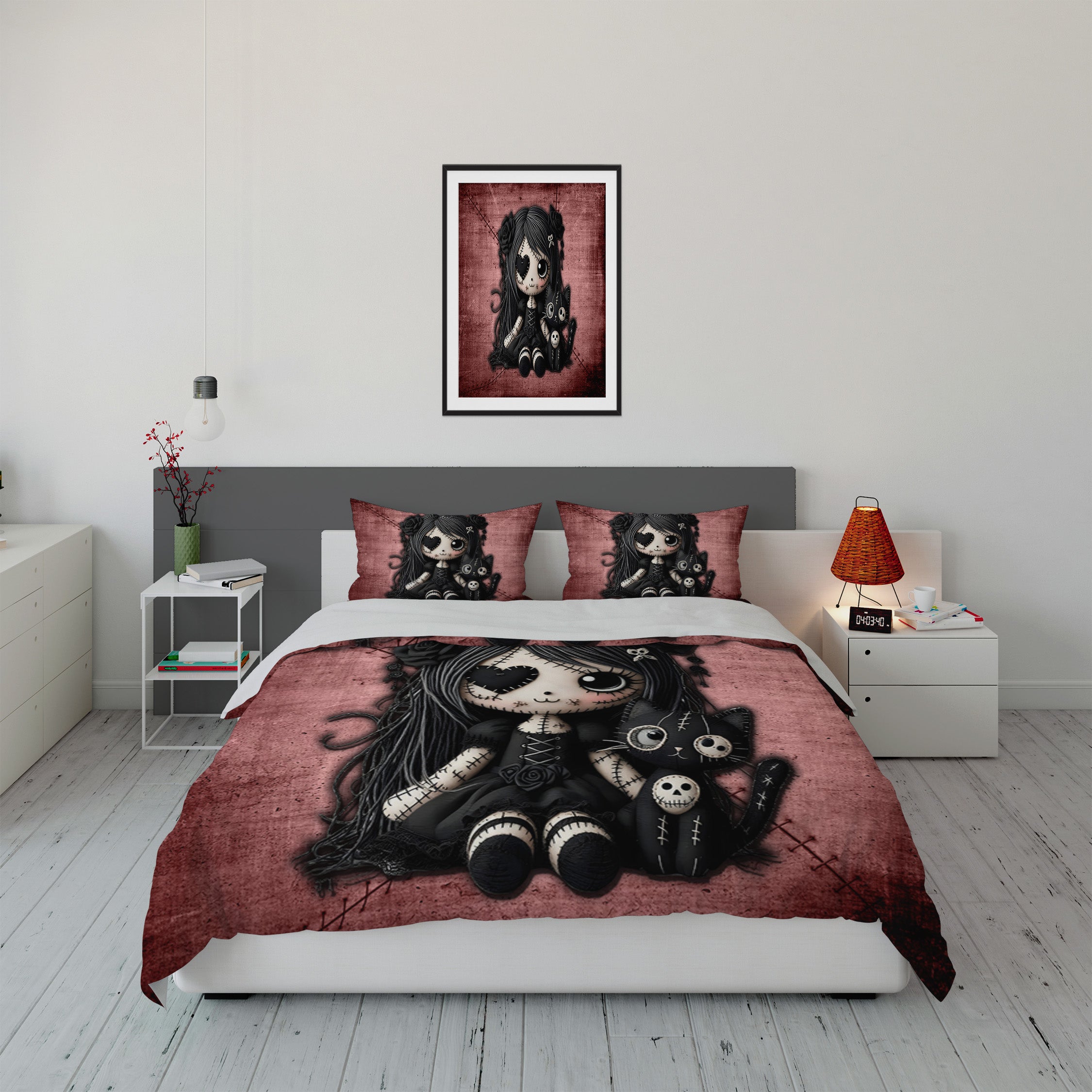 Little Stitch-ups Rag doll and her cat_1 Duvet Cover Set