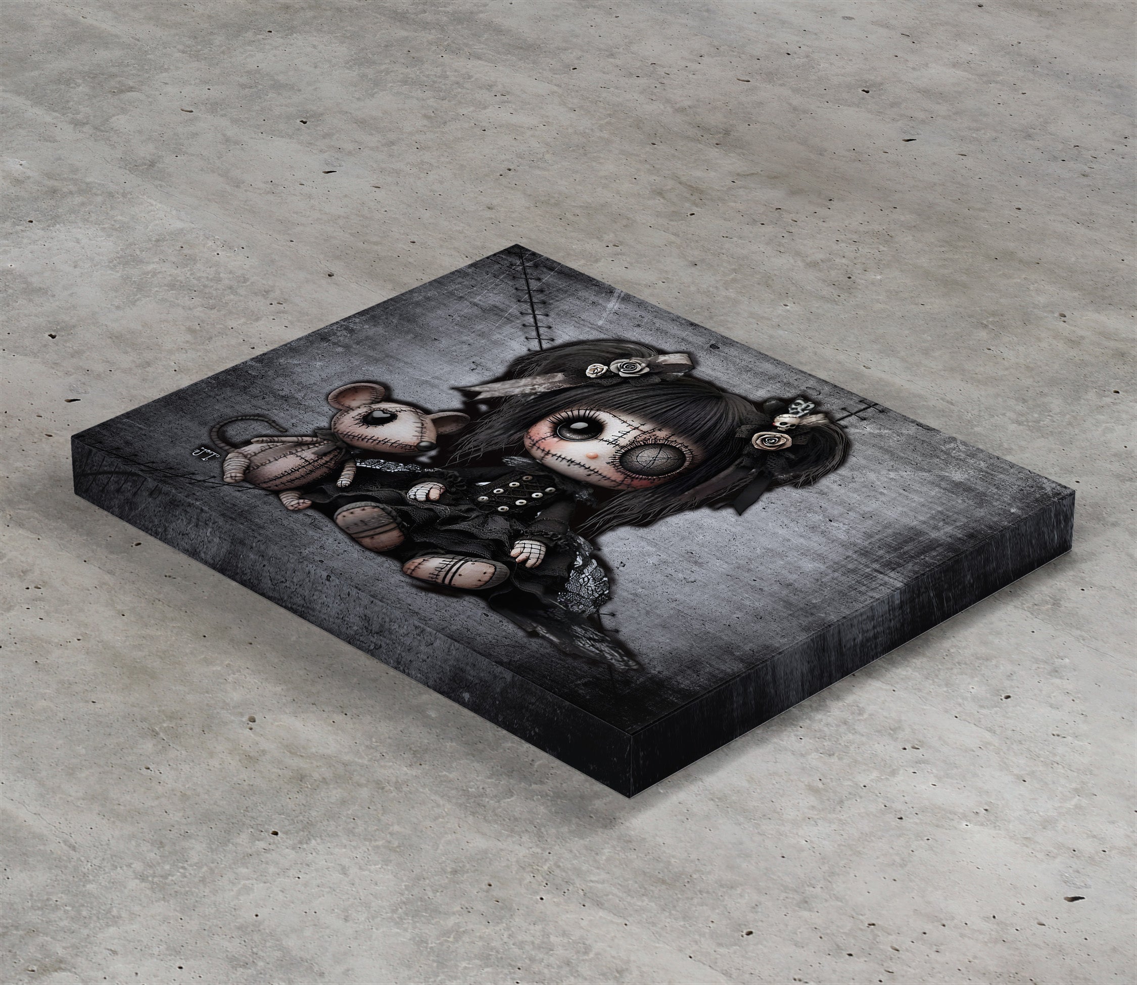 Little stitch -Old Friends - Rat Canvas Art Print