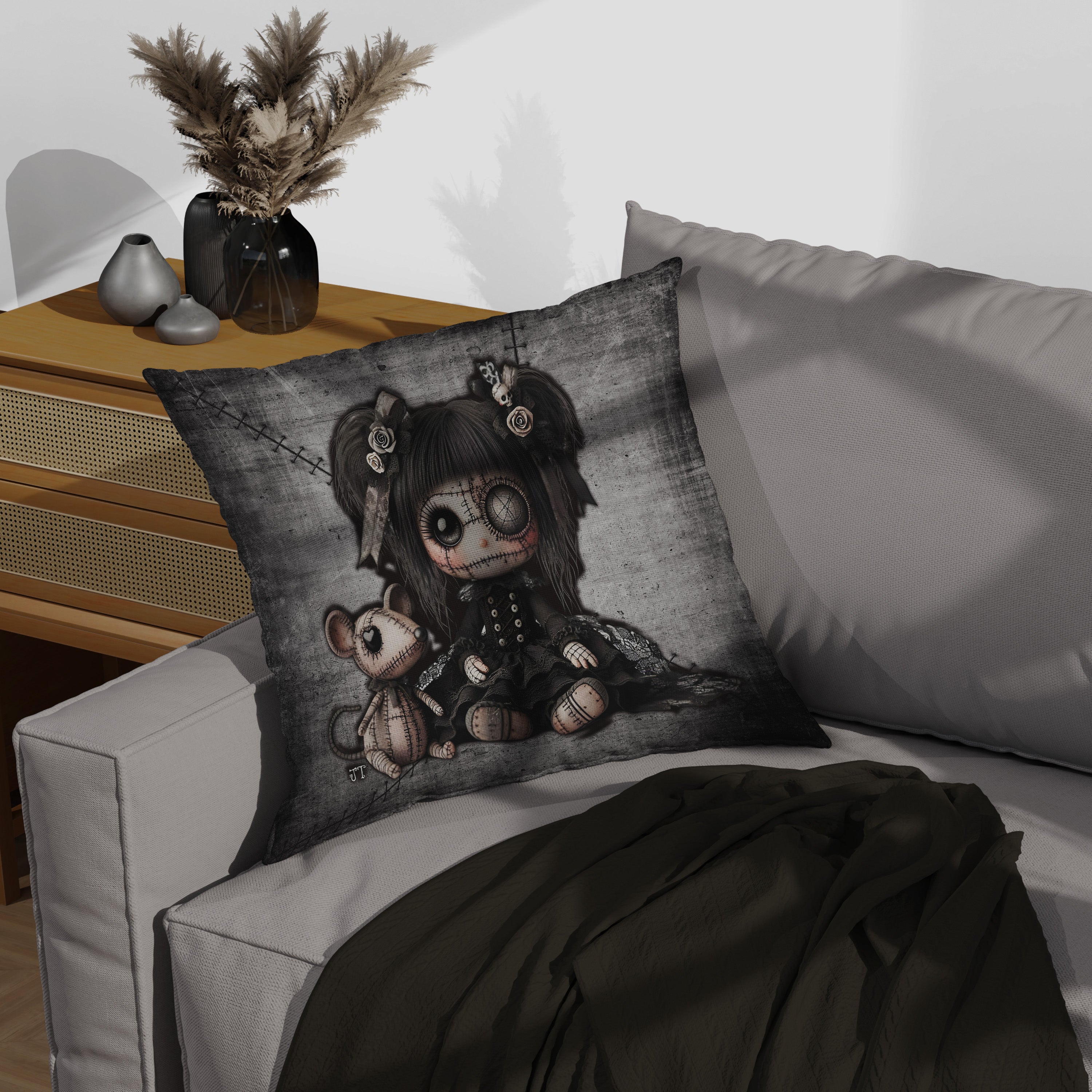 Little stitch -Old Friends - Rat Throw Pillow