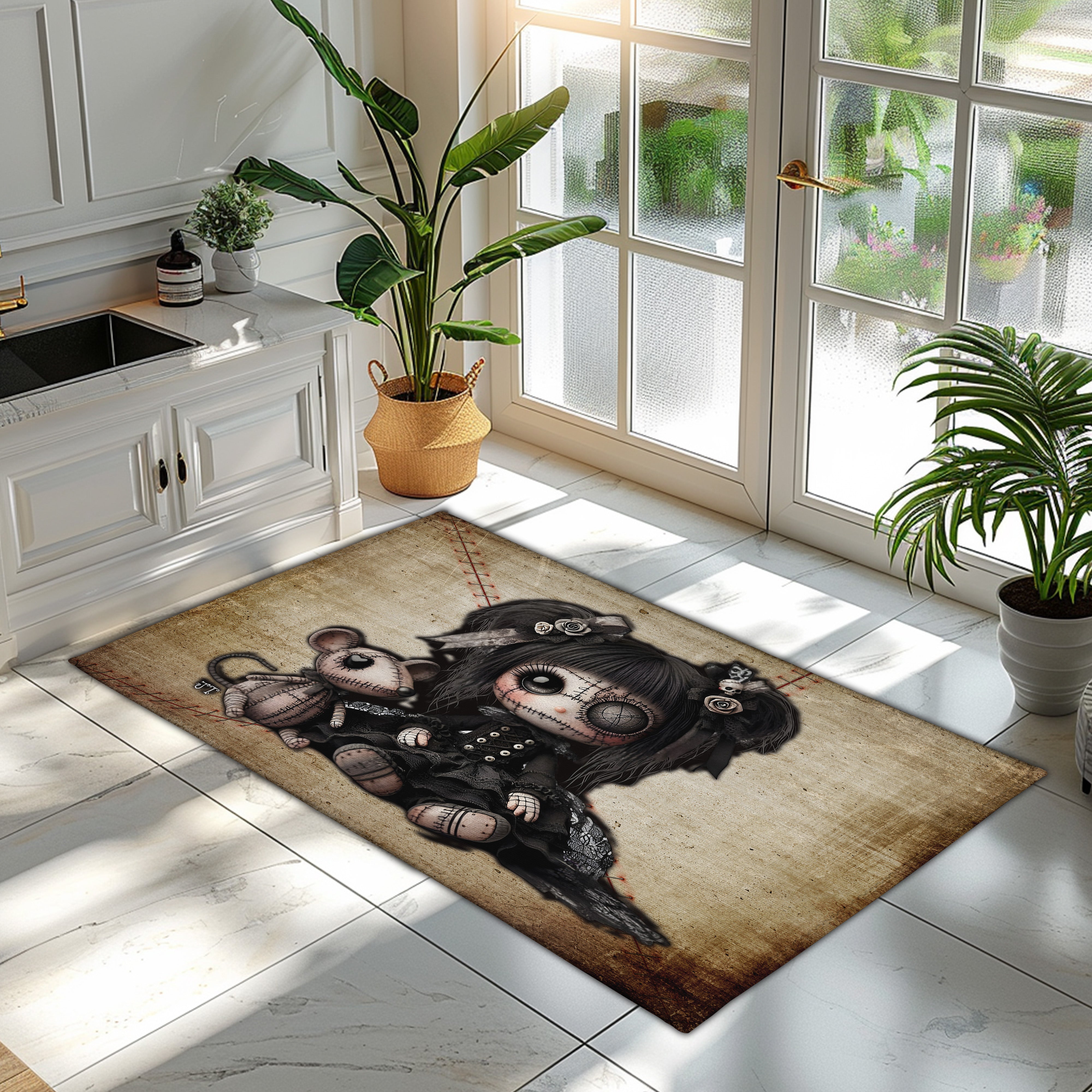 Little stitch -Old Friends - Rat Area Rug