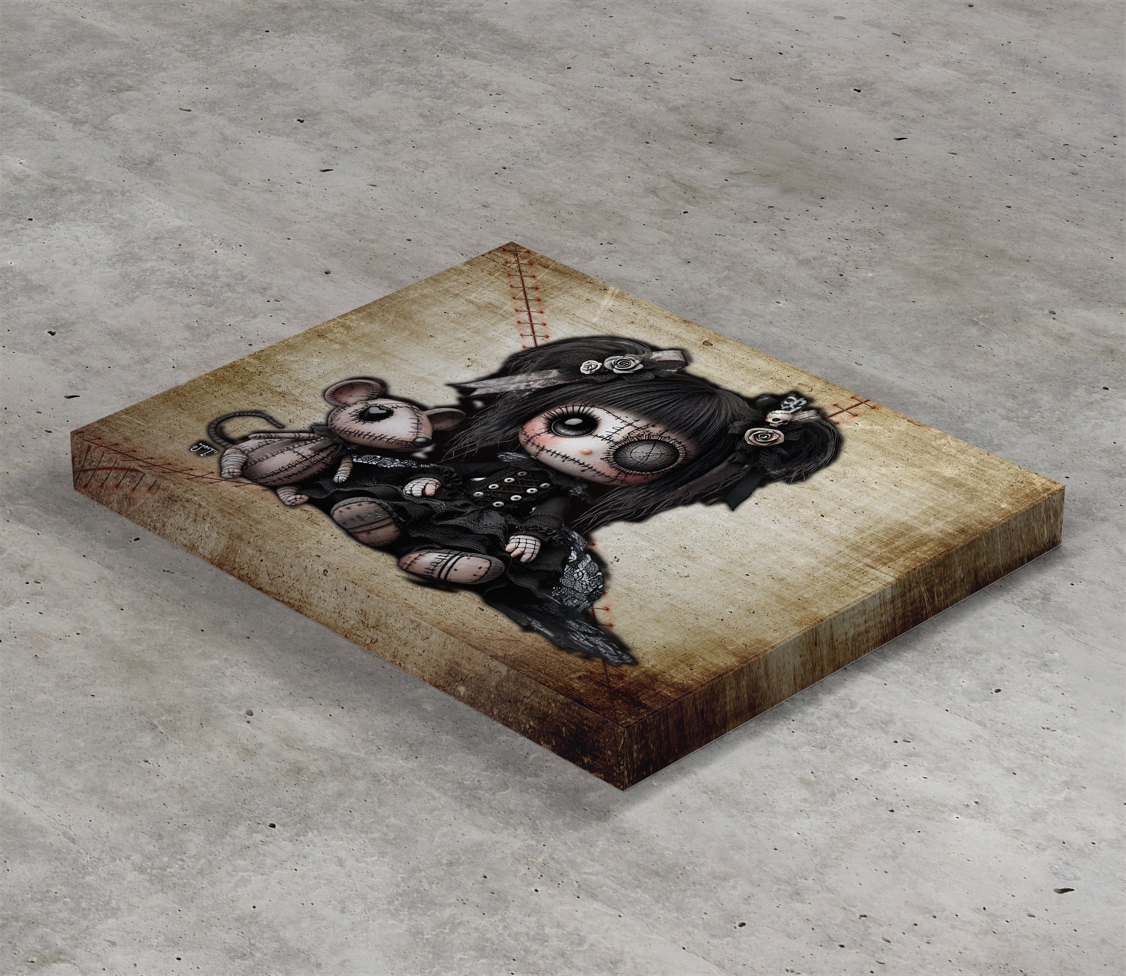 Little stitch -Old Friends - Rat Canvas Art Print