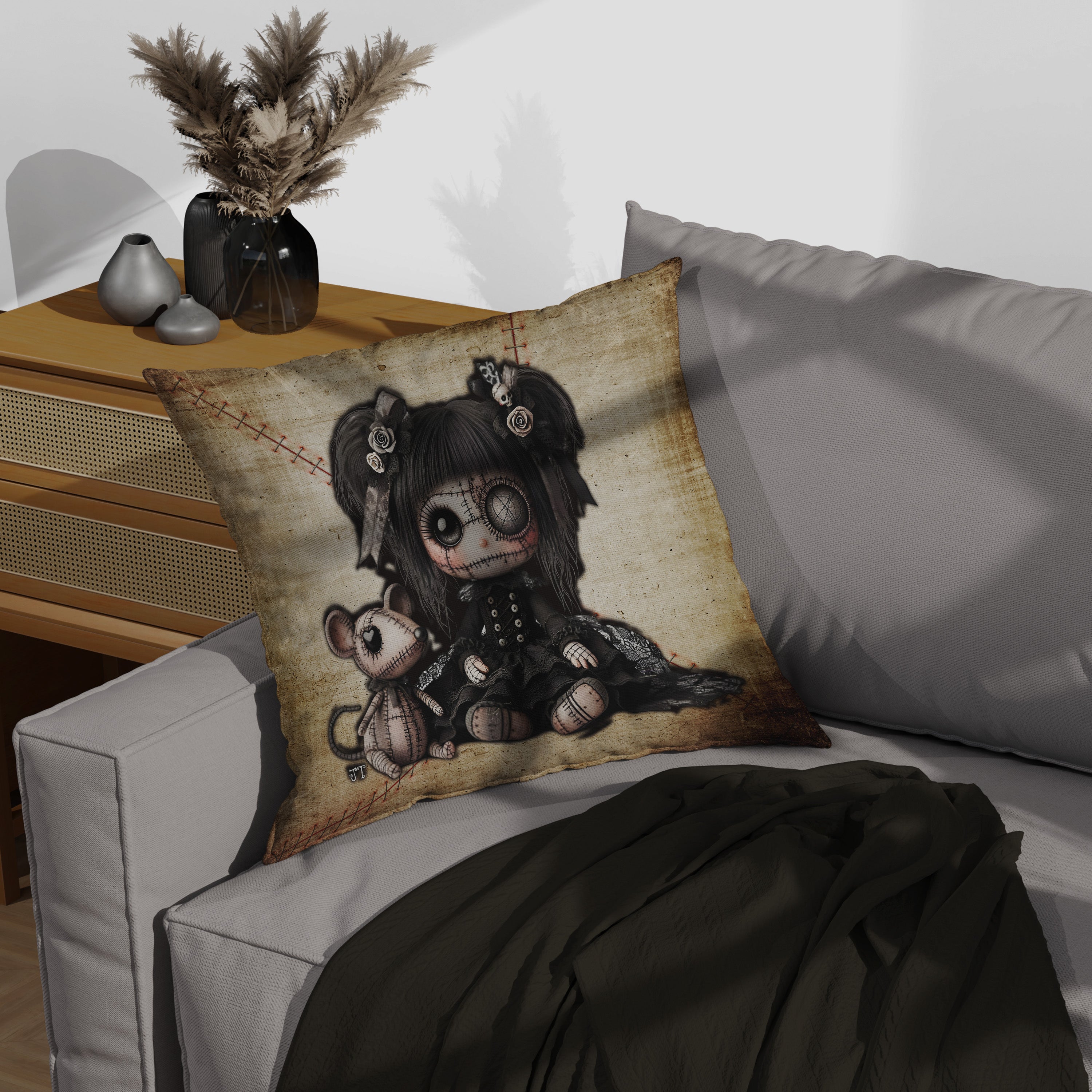 Little stitch -Old Friends - Rat Throw Pillow