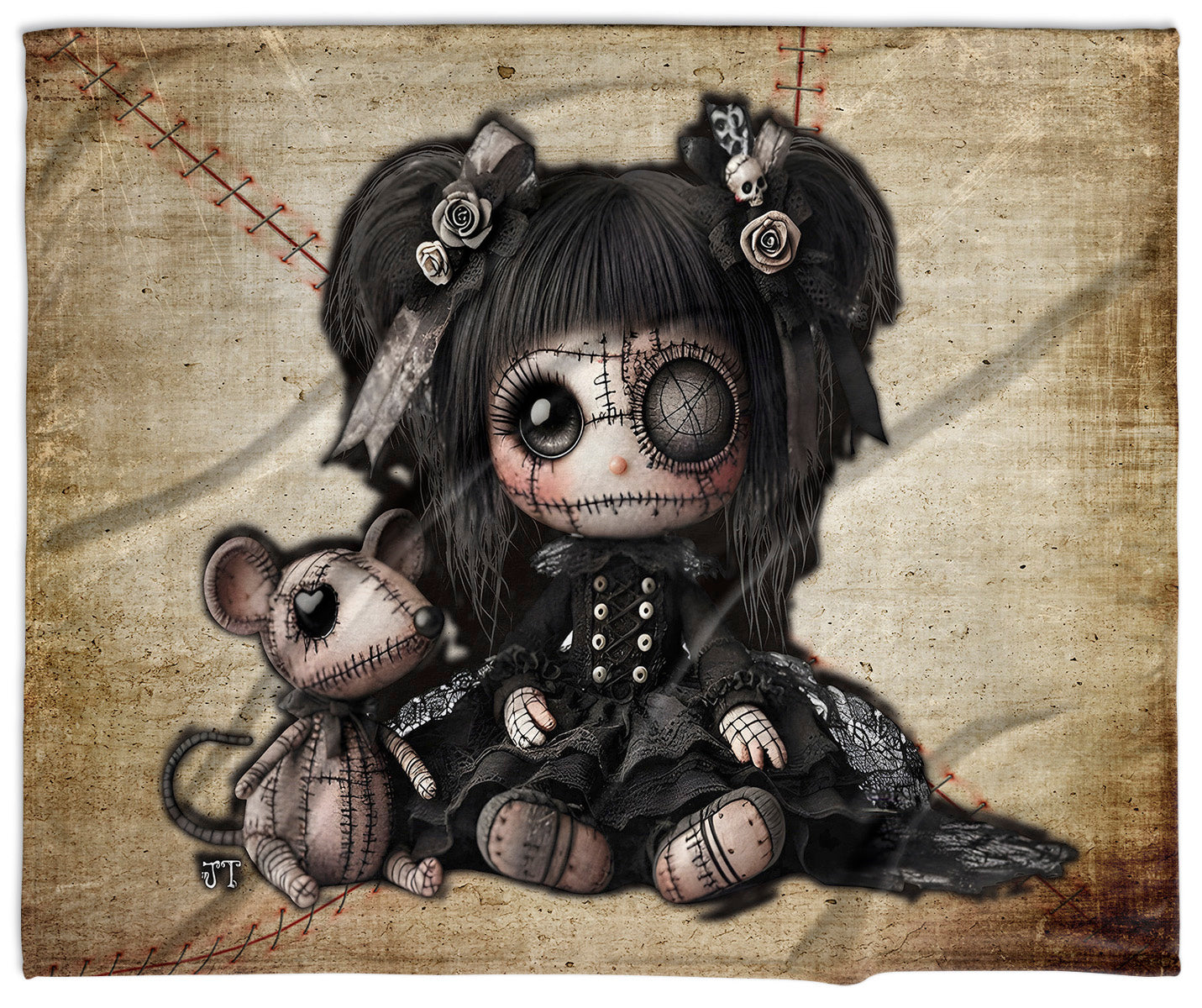 Little stitch -Old Friends - Rat Velveteen Blanket