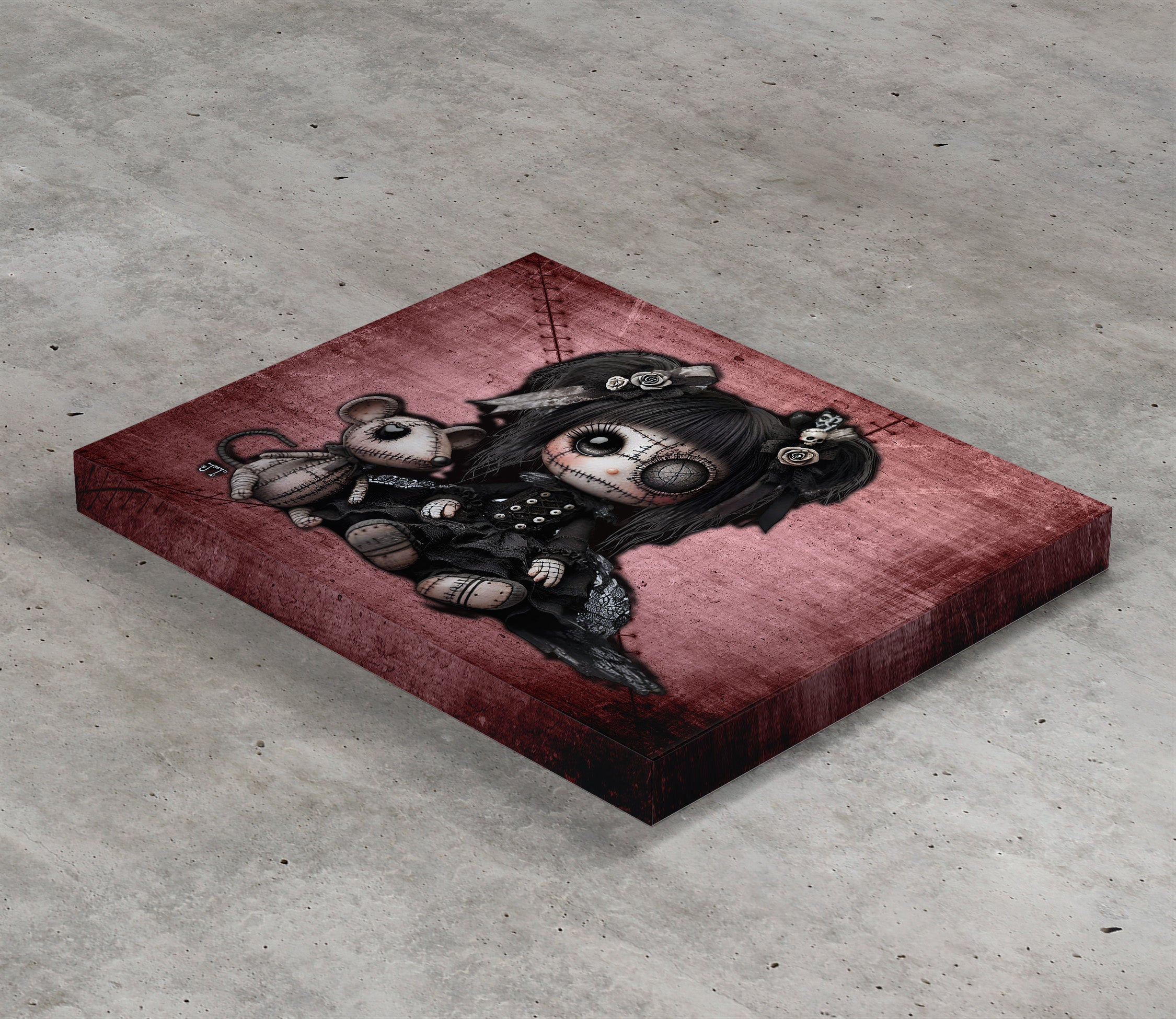 Little stitch -Old Friends - Rat Canvas Art Print