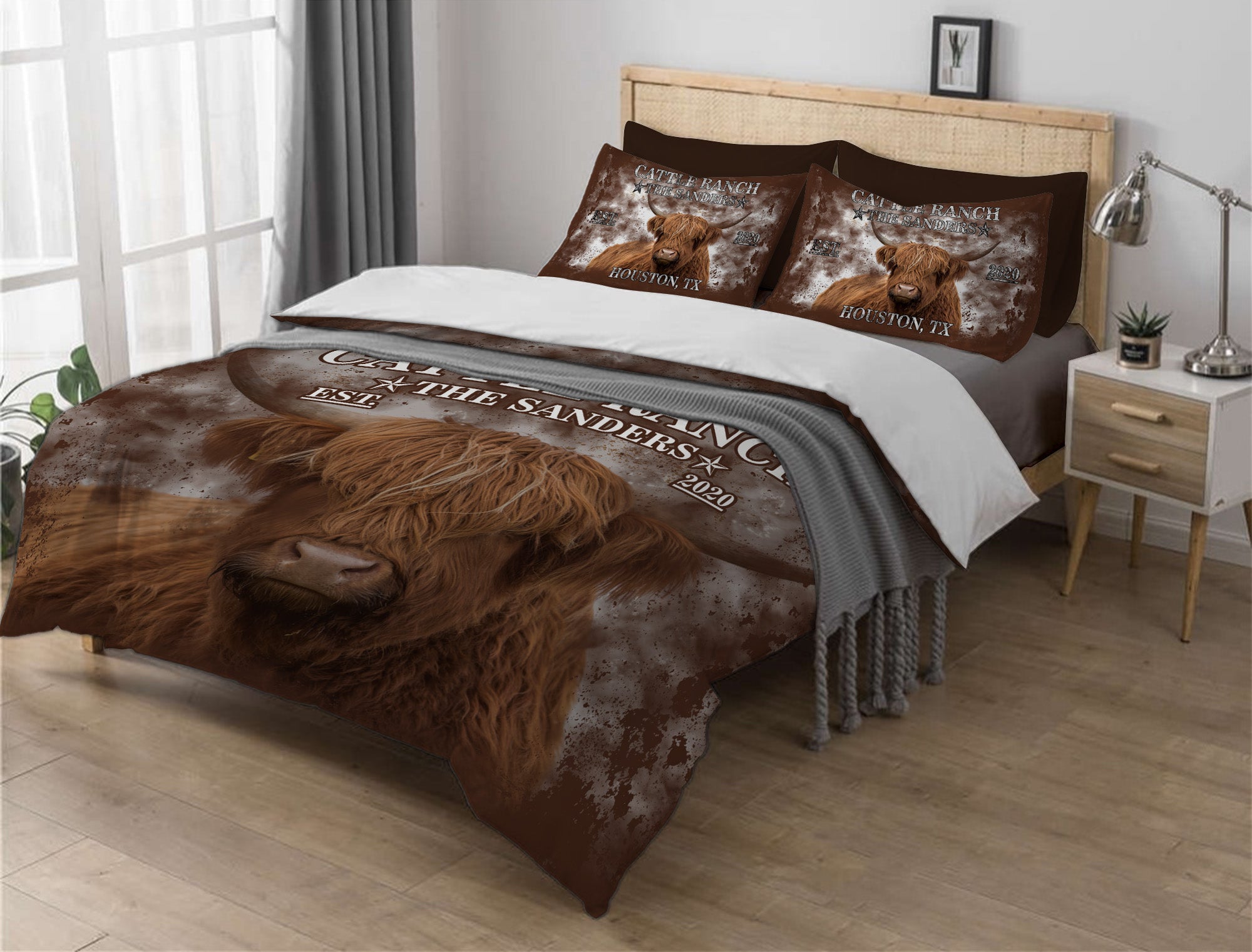 Longhorn Brown Duvet Cover Set