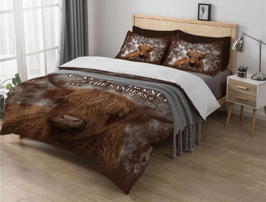 Longhorn Brown Duvet Cover Set