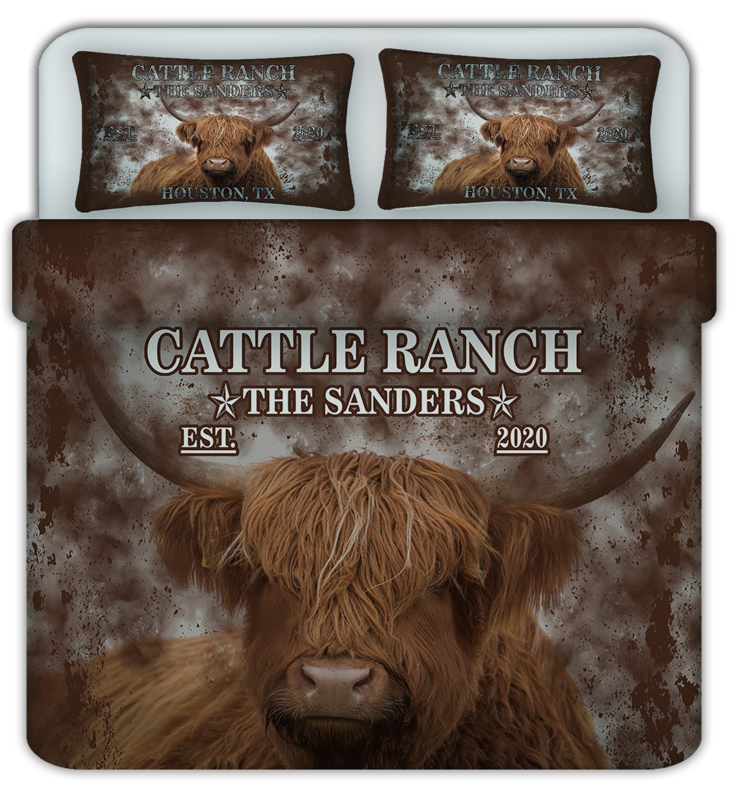 Longhorn Brown Duvet Cover Set