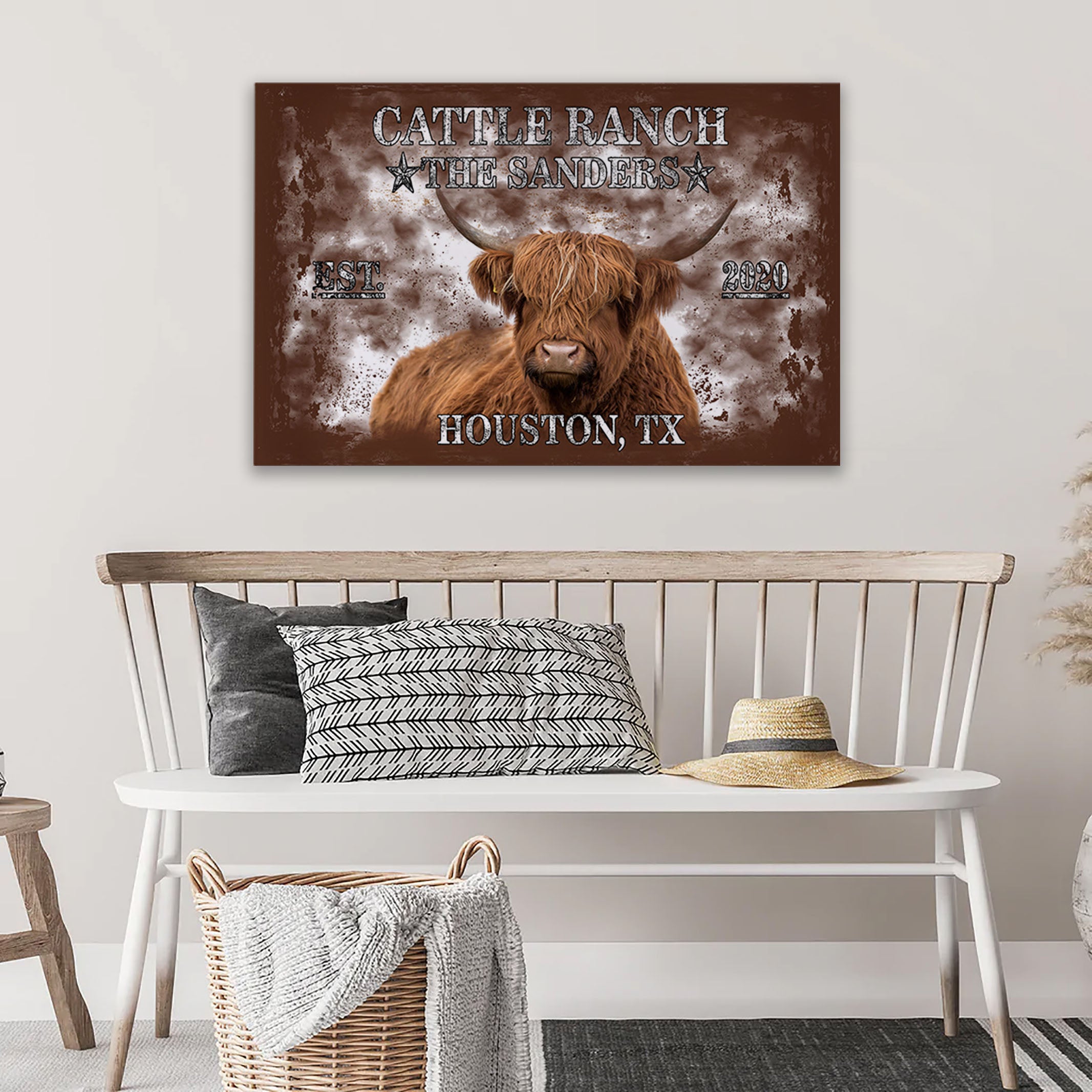 Longhorn Brown Canvas Art