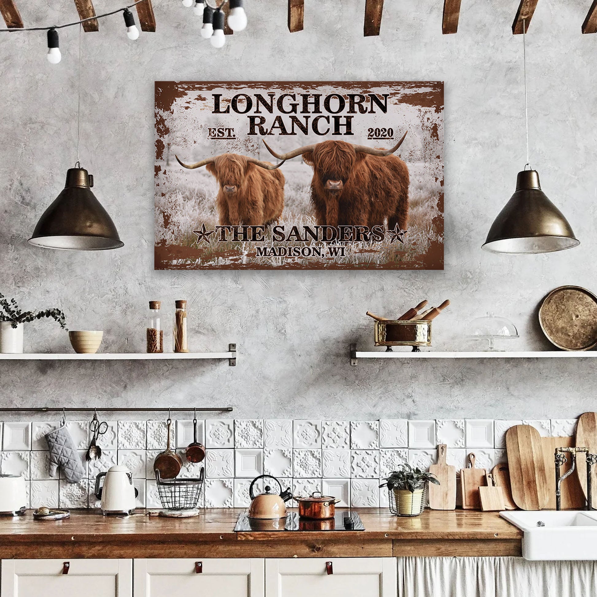 Longhorn Ranch Canvas Art