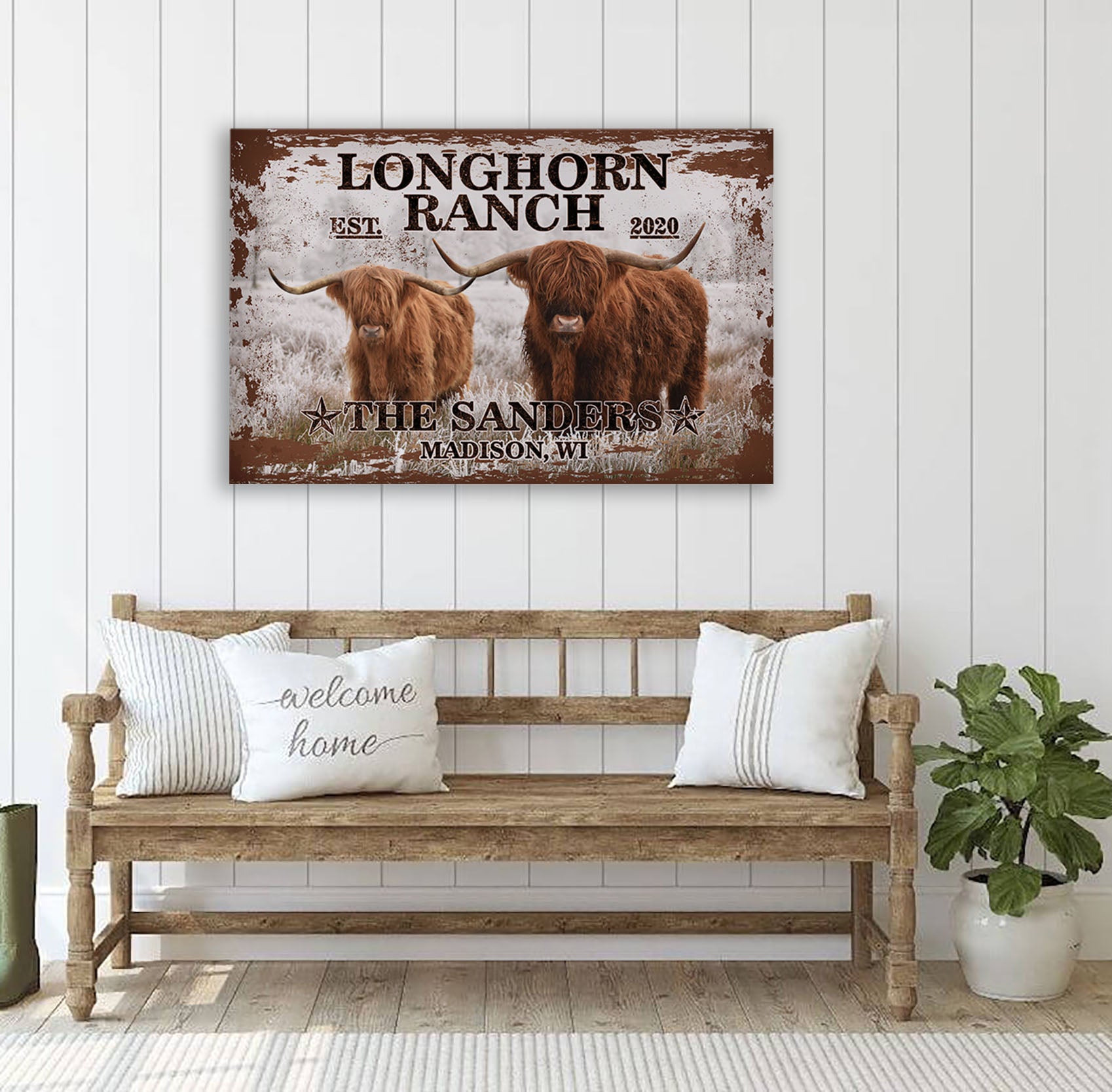 Longhorn Ranch Canvas Art